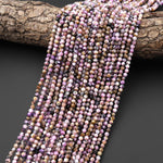 Faceted Real Natural Russian Purple Charoite 3mm Round Beads Gemstone 15.5" Strand