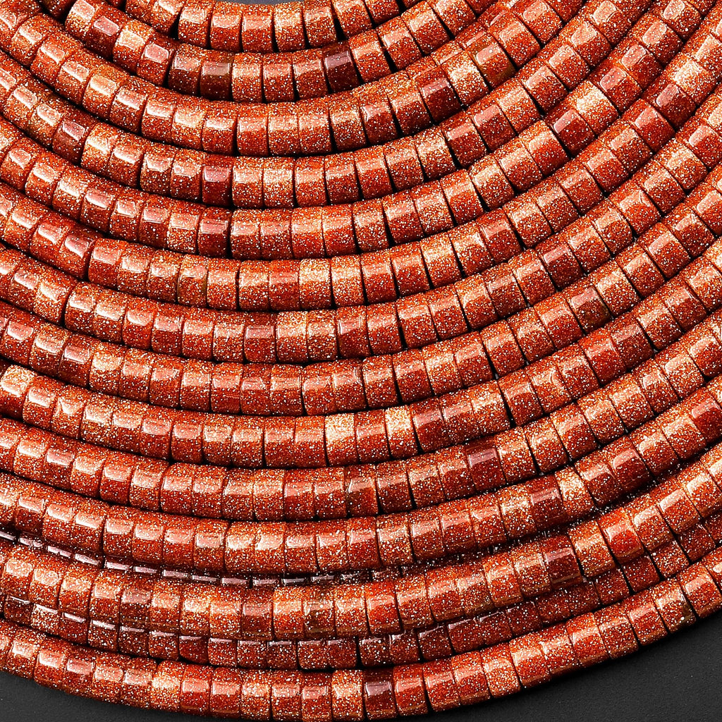 Goldstone 4mm Smooth Heishi Rondelle Beads 15.5" Strand