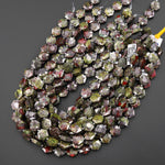 AAA Faceted Natural Dragon Blood Jasper Geometric Hexagon Coin 12mm Gemstone 15.5" Strand