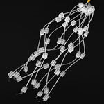 Natural Clear Rock Quartz Crystal Hand Carved Rectangle Cube Gemstone Longevity Beads Strand