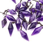 AAA Natural Purple Amethyst Double Terminated Crystal Point Pendant Side Drilled Healing Tower Pendulum
