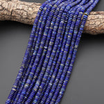 Natural Blue Lapis Beads Smooth Thin Rondelle Beads 6mm 15.5" Strand