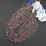 AAA Natural Pink Blue Tourmaline Micro Faceted 2mm Round Gemstone Beads 15.5" Strand