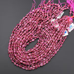 Natural Pink Tourmaline Freeform Pebble Nugget Beads Gemstone 15.5" Strand