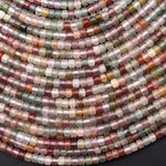 AAA Natural Yanyuan Agate 4mm Smooth Rondelle Beads 15.5" Strand