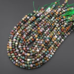 AAA Faceted Natural Indian Agate 6mm Cube Gemstone Beads 15.5" Strand