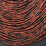 Natural Mahogany Obsidian 4x2mm Small Thin Smooth Spacer Tube Beads 15.5" Strand