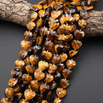 AAA Natural Tiger's Eye Faceted Heart Beads 14mm Golden Chatoyant Gemstone 15" Strand