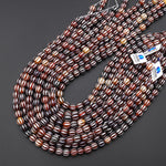 Tibetan Agate 8mm 10mm Round Beads Red Dzi Agate Wavy Etched Line Melon Pumpkin Mala Antique Boho Beads 15.5" Strand