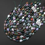 Natural Indian Agate Smooth Teardrop Beads Vertically Drilled Aka Green Red Bloodstone 15" Strand