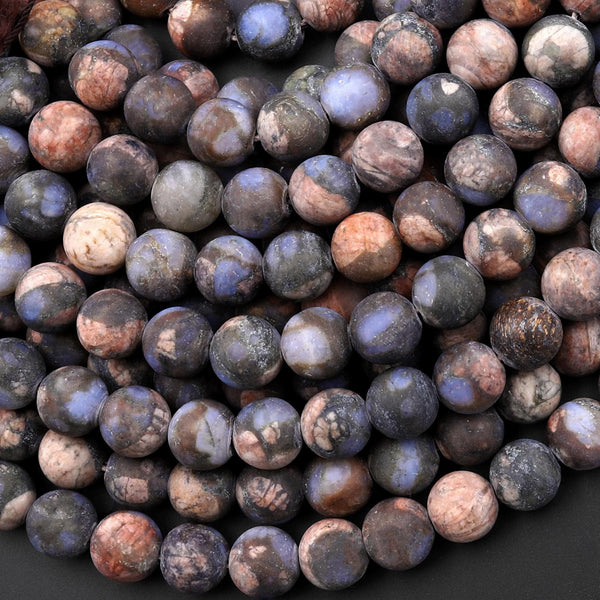 Matte Natural Llanite Blue Quartz 4mm 6mm 8mm 10mm Round Beads Healing Stone from Llano Texas 15.5" Strand