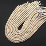 Natural Fossil Jasper Aka River Stone 6mm Smooth Thin Rondelle Beads 15.5" Strand