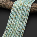 Natural Blue Green Amazonite 4mm Rondelle Beads 15.5" Strand