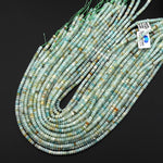 Natural Blue Green Amazonite 4mm Rondelle Beads 15.5" Strand