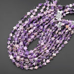Sparkling Faceted Natural Lilac Purple Amethyst Beads 10mm Carved Star Gemstone 15.5" Strand