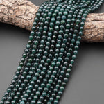 Rare AAA Natural Guatemalan Dark Green Jade 6mm 8mm Round Beads 15.5" Strand