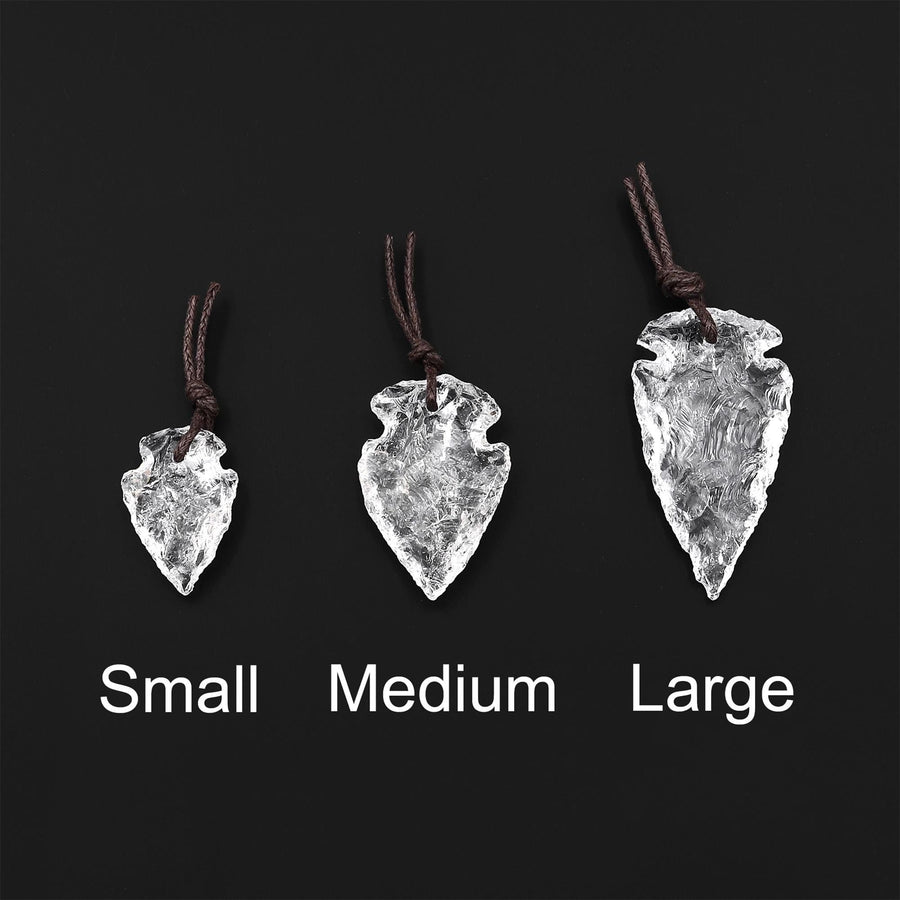 Natural Rough Raw Rock Crystal Quartz Hand Hammered Arrowhead Drilled Pendant