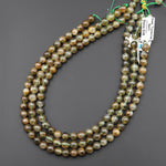 Rare Natural Golden Green Tourmaline Rutilated Quartz 8mm 10mm 11mm 12mm Round Beads 15.5" Strand