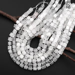 Natural Rock Quartz 8mm Smooth Cube Dice Beads 15.5" Strand