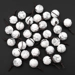AAA Hand Carved Natural White Howlite Cherry Blossom Flower 3-D 18mm Round Bead