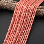 AAA+ Natural Red Pink Rhodochrosite Smooth Heishi Rondelle 4mm 5mm Beads Gemstone 15.5" Strand