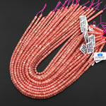 AAA+ Natural Red Pink Rhodochrosite Smooth Heishi Rondelle 4mm 5mm Beads Gemstone 15.5" Strand