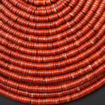 AAA Natural Red Jasper Thin Heishi Rondelle 4mm 6mm Beads 15.5" Strand