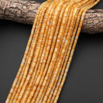 Natural Yellow Aventurine Thin Heishi Rondelle Beads 4mm 15.5" Strand