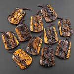AAA Hand Carved Natural Tiger's Eye Roaring Tiger Pendant Gemstone Focal Bead