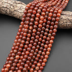 Rare Natural Orange Strawberry Quartz 8mm Round Beads 15.5" Strand
