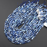 Natural Silvery Blue Kyanite Freeform Oval Pebble Nugget Beads 15.5" Strand