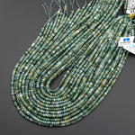 Natural Green Moss Agate Smooth 4mm Rondelle Beads 15.5" Strand