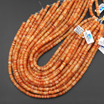 AAA Natural Orange Aventurine 6mm Smooth Thin Rondelle Beads 15.5" Strand