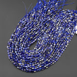 Faceted Natural Blue Lapis Leaf Teardrop Gemstone Beads 4x6mm 15.5" Strand