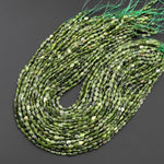 Faceted Natural Green Serpentine Jade Leaf Teardrop Gemstone Beads 4x6mm 15.5" Strand