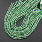 Faceted Natural African Green Chalcedony 6mm Saucer Rondelle Beads 15.5" Strand