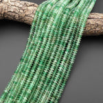 Faceted Natural African Green Chalcedony 6mm Saucer Rondelle Beads 15.5" Strand