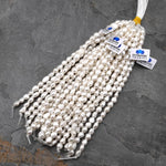Large Hole Pearls Beads Genuine White Freshwater Baroque Potato Nugget Pearl 8mm Big 2mm Hole 7.5" Strand