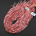 Natural Pink Petrified Rhodonite Star Beads 6mm Carved Gemstone 15.5" Strand