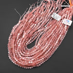 Natural Pink Strawberry Quartz Star Beads 6mm Carved Gemstone 15.5" Strand