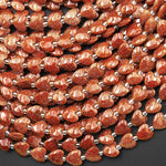 Sparkling Goldstone Heart Beads 6mm Gemstone 15.5" Strand