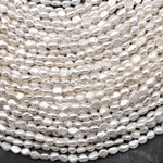 Genuine Natural White Freshwater Pearl 3mm 4mm 5mm Vertically Drilled Nugget Beads 14.5" Strand