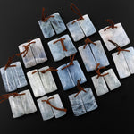 Genuine Natural Aquamarine Earring Short Rectangle Pair Drilled Matched Gemstone Beads