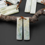 Natural Aqua Sea Green Blue Aquamarine Earring Rectangle Pair Drilled Matched Gemstone Beads