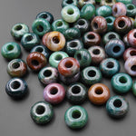 Large Hole Beads 6mm Drill Natural Indian Agate 14mm Rondelle Bead