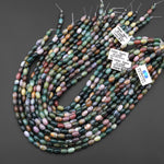 Natural Indian Agate Smooth Drum Barrel Beads 9x6mm Aka Green Red Bloodstone 15.5" Strand