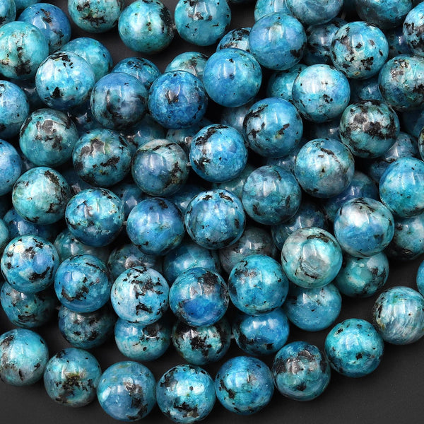 Blue Raspberry Jasper 8mm Smooth Round Beads 15.5" Strand