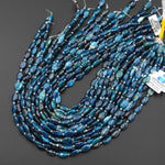 Natural Teal Blue Apatite Smooth Oval 8x12mm Beads 15.5" Strand