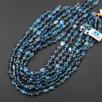 Natural Teal Blue Apatite Smooth Square 8mm Beads 15.5" Strand