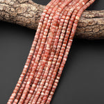 AAA Natural Red Pink Rhodochrosite Smooth Thick Heishi Rondelle 4mm 5mm Beads Gemstone 15.5" Strand